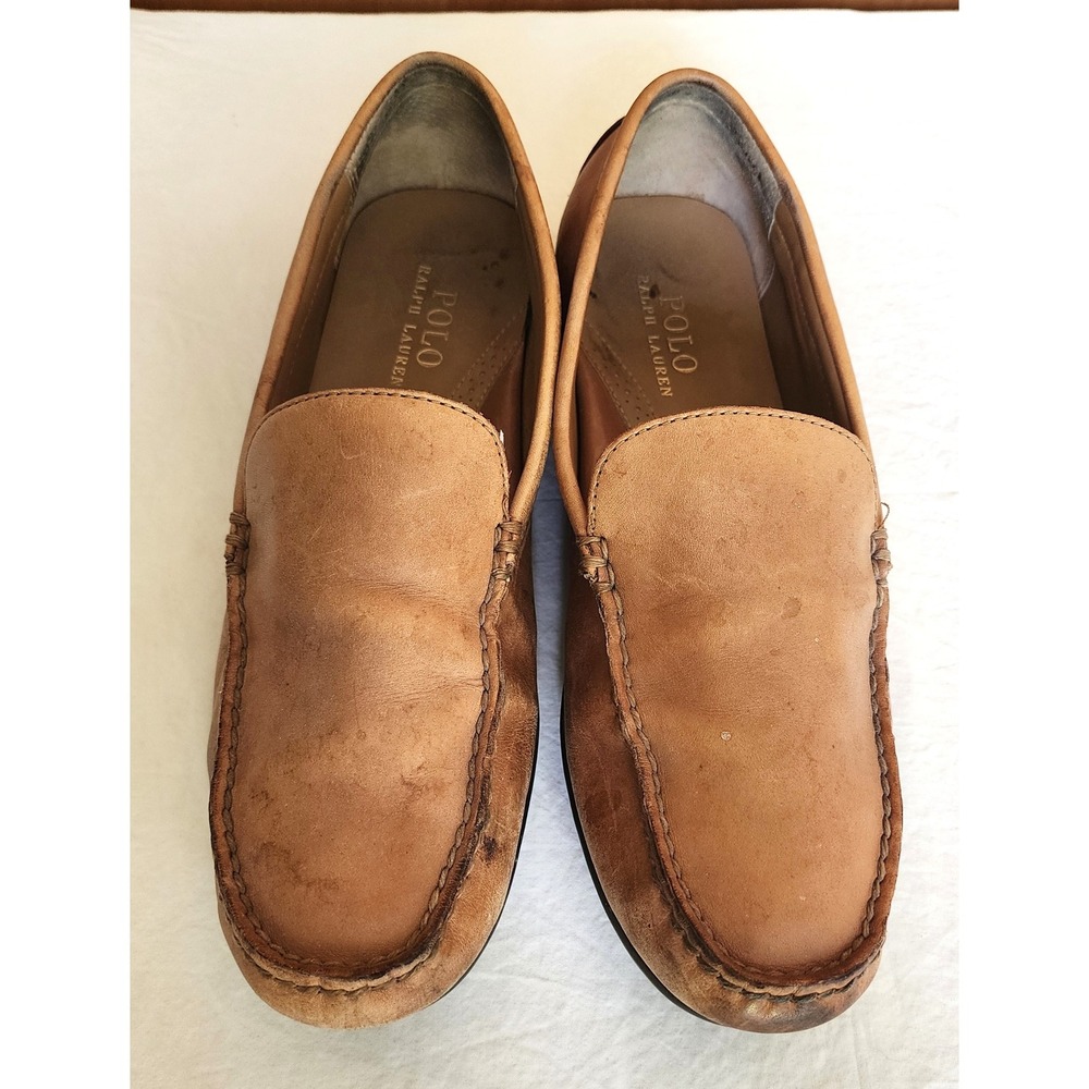 Polo Ralph Lauren US 10 Brown Leather Penny Loafers Quiet Luxury Prep School - Picture 4 of 9